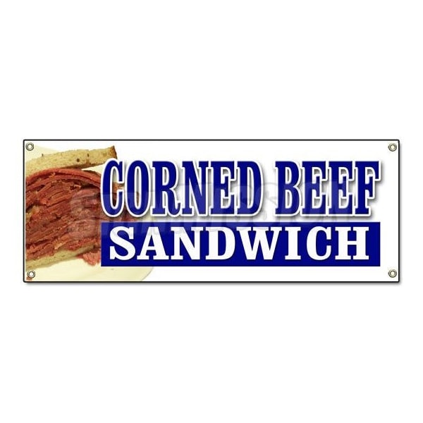 Signmission CORNED BEEF SANDWICH BANNER SIGN beef meat corn deli restaurant B-Corned Beef Sandwich - main